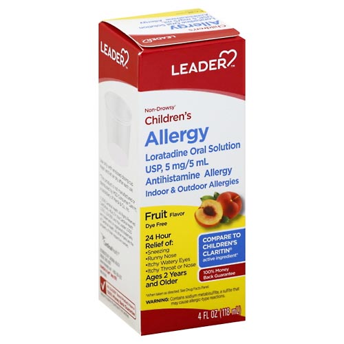 Image for Leader Allergy, Non-Drowsy, Children's, Fruit Flavor,4oz from Field Pharmacy LLC