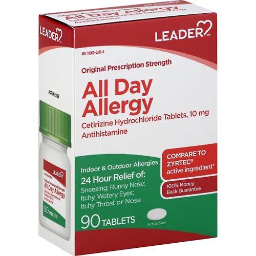Image for Leader All Day Allergy Relief, 24 Hr,Original, Tablet,90ea from Field Pharmacy LLC