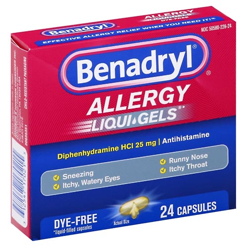 Image for Benadryl Allergy, Liqui Gels,24ea from Field Pharmacy LLC